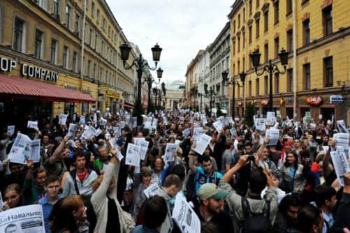 Demonstrations took place across Russia. Picture: Getty
