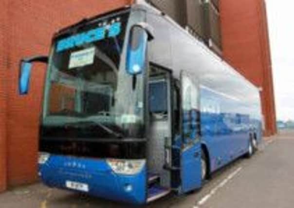 Rangers recently unveiled the new bus, which has now been destroyed. Picture: comp