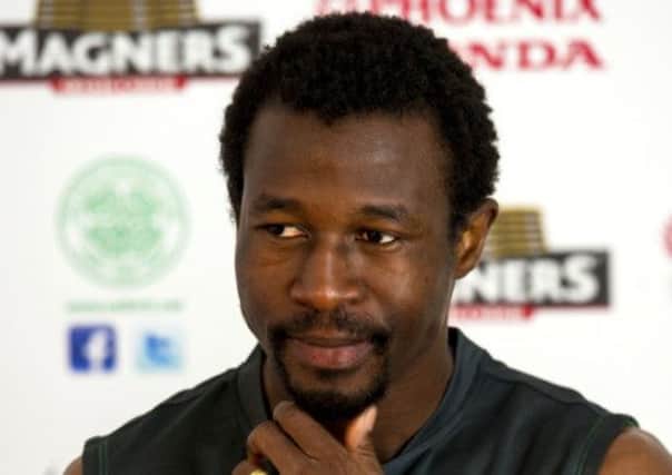 Efe Ambrose speaks to the press ahead of the clash with Cliftonville. Picture: SNS