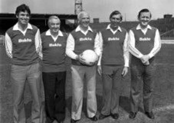 Famous Five: Gordon Smith, Bobby Johnstone, Lawrie Reilly, Eddie Turnbull, Willie Ormond. Picture: TSPL