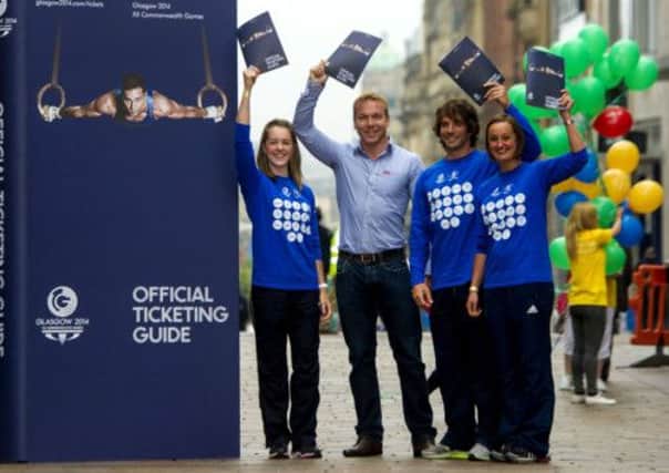 Scotland captain Colin Gregor (2nd right) at the launch of the Games' ticketing guide. Picture: SNS