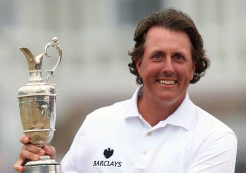 Phil Mickelson with the Claret Jug. Picture: PA
