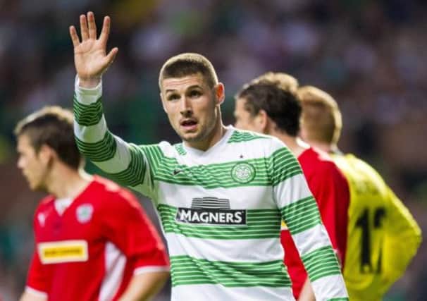 Gary Hooper in action for Celtic last night. Picture: SNS