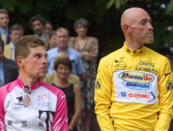 Jan Ullrich, left, and Marco Pantani, on the podium in 1998, took banned EPO, according to a French Senate report. Picture: AFP/Getty