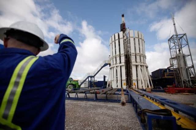 Engineers look at the Cuadrilla shale fracking facility. Picture: Getty
