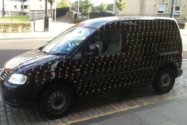 The firm's distinctive van, which was stolen along with the food. Picture: Complimentary