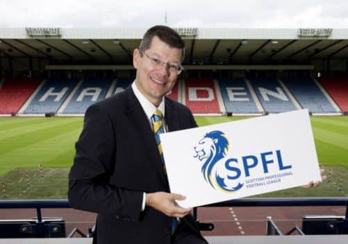 The SPFL's newly-appointed chief executive Neil Doncaster was all smiles at Hampden for the launch of the new Scottish Premiership brand. Picture: SNS