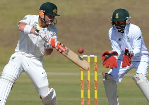 David Warner chalked up an innings of 193 after being exiled to Africa with Australia A after punching England's Joe Root in Birmingham's Walkabout bar. Picture: Getty
