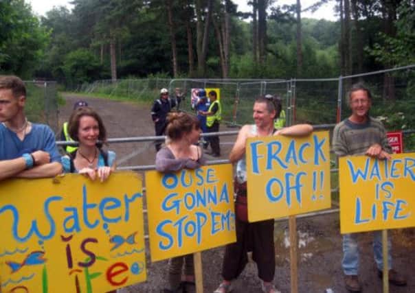 Anti-fracking protesters at Balcombe, West Sussex, earlier this week. Picture: PA