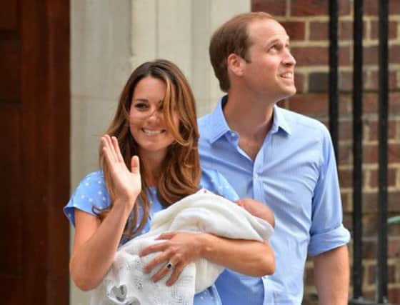Prince William and Catherine, Duchess of Cambridge and their new-born baby boy. Picture: PA