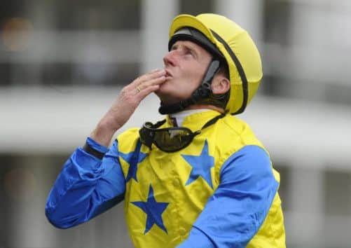 Johnny Murtagh celebrates after his victory at Ascot on Saturday. Picture: Getty