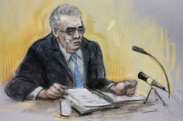 A court artists sketch of Brady at the hearing. Picture: Elizabeth Cook