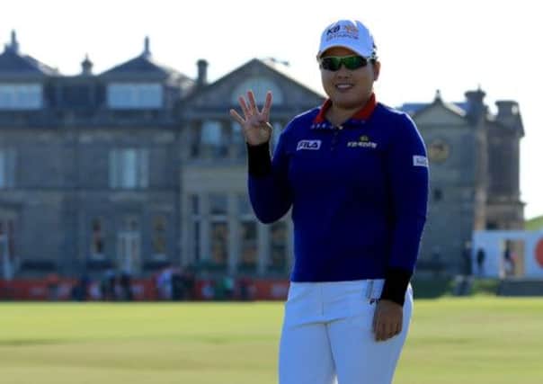 Inbee Park indicates her desire to capture a fourth major of the season at the Old Course, St Andrews. Picture: Getty Images