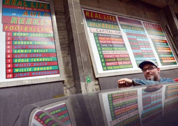 Ross Sinclair with some of the works. Picture: Phil Wilkinson