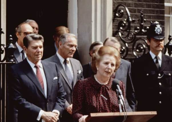 Margaret Thatcher alongside American president Ronald Reagan. Picture: Getty