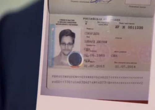 Snowden's temporary passport. Picture: Complimentary