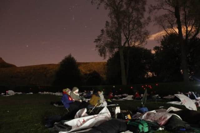 The annual Byte Night in Holyrood Park sees hundreds sleeping outside over night in a show of solidarity. Picture: Contributed