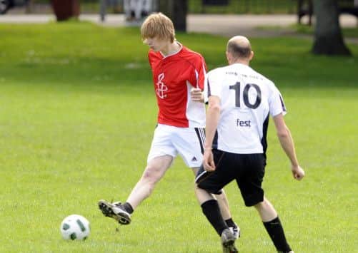 Sloss pictured playing football. Picture: Dan Phillips