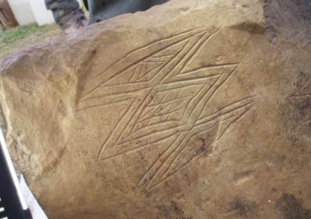 An image of the stone unearthed from the Ness of Brodgar site in Orkney. Picture: Nick Card
