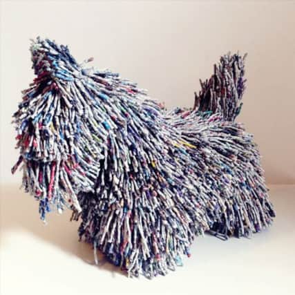 The Scottie Dog sculptures are made of approximately 7,000 individually hand-rolled pieces of newspaper. Pictures: Gosia Walton