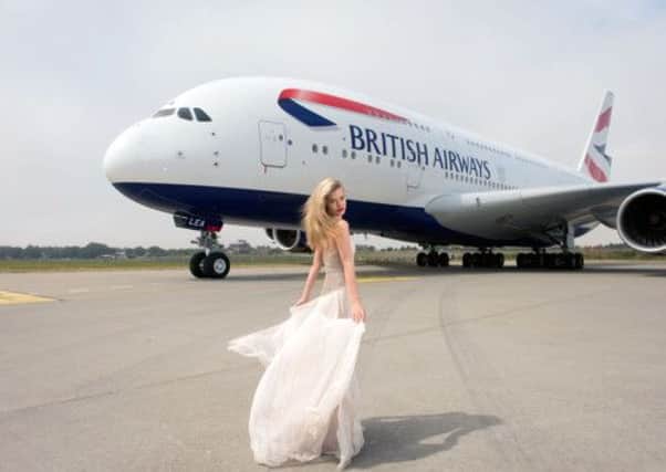 Georgia May Jagger was the face of BA last month as it rolled out its A380s for the long haul to Johannesburg. Picture: Getty