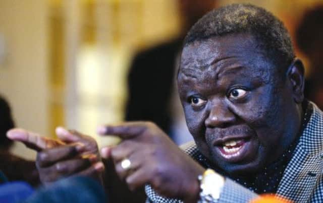 Prime minister of Zimbabwe Morgan Tsvangirai addresses a media conference in Harare yesterday. Picture: Getty