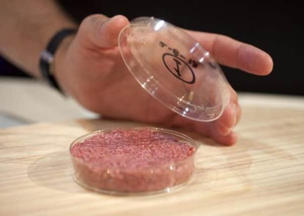 The burger, made from Cultured Beef by scientists from Maastricht University. Picture: PA
