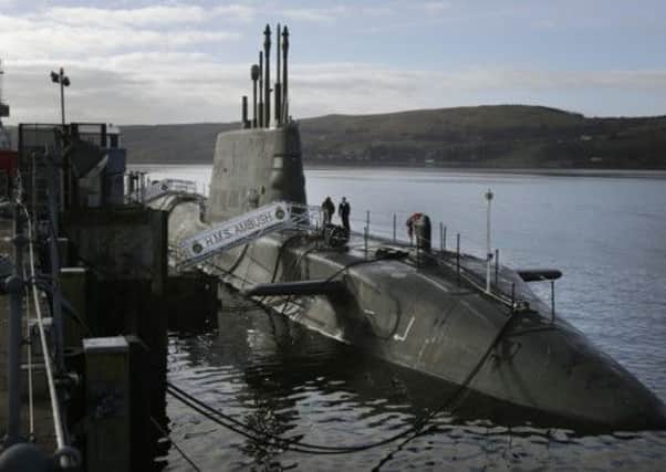 Dr Neal believes Scottish politicians haven't considered defence beyond Nato, Trident (pictured) and the Armed Forces. Picture: PA