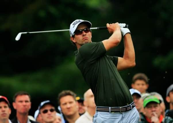 Adam Scott is chasing his second major of the season after moving to seven-under-par at the halfway stage. Picture: Getty