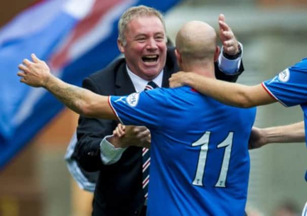 Ally McCoist and Nicky Law celebrate. Picture: SNS