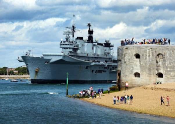 The HMS Illustrious leaving Portsmouth to take part in a deployment in the Mediterranean and the Gulf. Picture: Getty