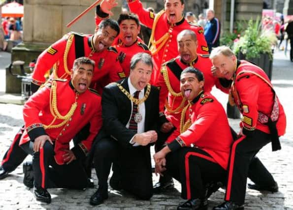 Lord Provost Donald Wilson with the New Zealand Army Band. Picture: Ian Rutherford