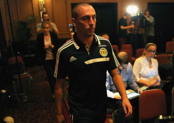 A proud Scott Brown meets the media after being named Scotland captain to face England. Picture:Getty