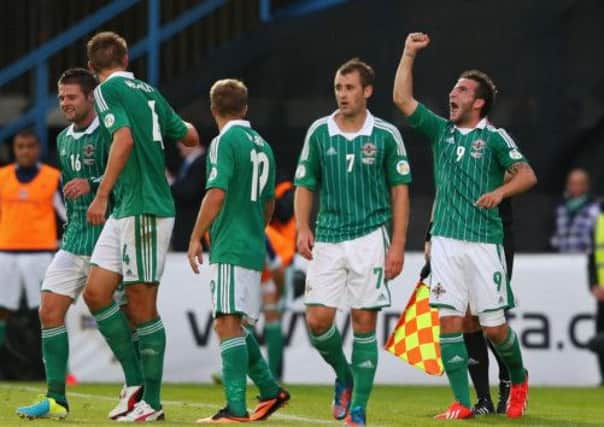 Martin Paterson celebrates after scoring the winner against Russia. Picture: Getty