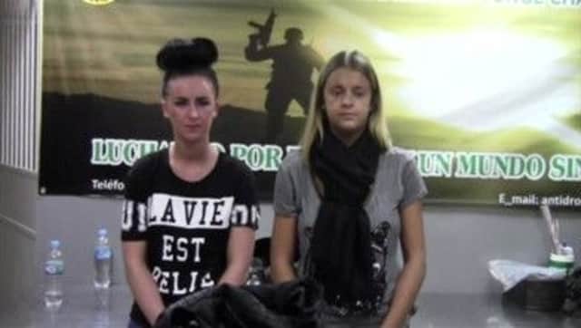 Michaella McCollum Connolly (left), 20, and Scot Melissa Reid, 19. Picture: Reuters