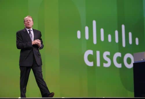 Chief executive John Chambers predicted slowing growth in the coming three months. Picture: AFP/Getty
