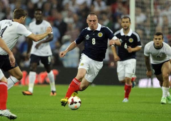 Celtic's Scott Brown in action for Scotland at Wembley. Picture: Phil Wilkinson