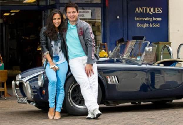 Myleene Klass and John Barrowman hunt for bargains on the popular Celebrity Antiques Road Trip. Picture: Contributed