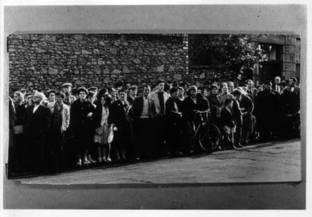 A crowd gathers outside Craiginches Prison for the hanging of Henry Burnett. Picture: Press & Journal