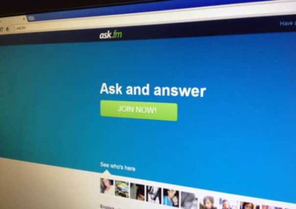 The Ask.fm homepage. Picture: PA