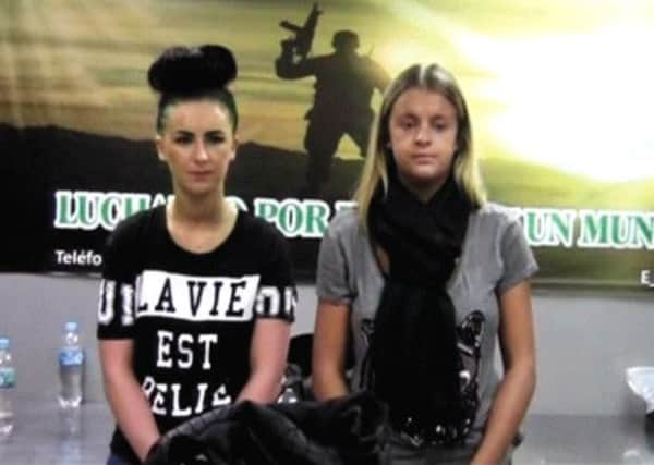 Michaella McCollum Connolly and Melissa Reid, who were arrested trying to smuggle cocaine. Picture: Reuters