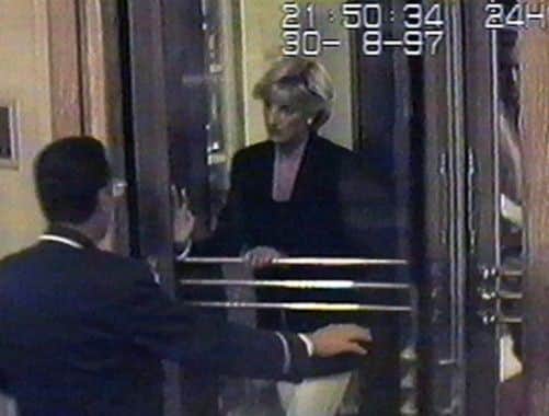 Diana at the Ritz just hours before her death. Picture: AP