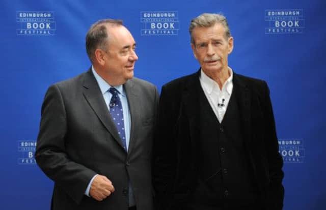 Alex Salmond and William McIlvanney at the Edinburgh International Book Festival. Picture: Jane Barlow
