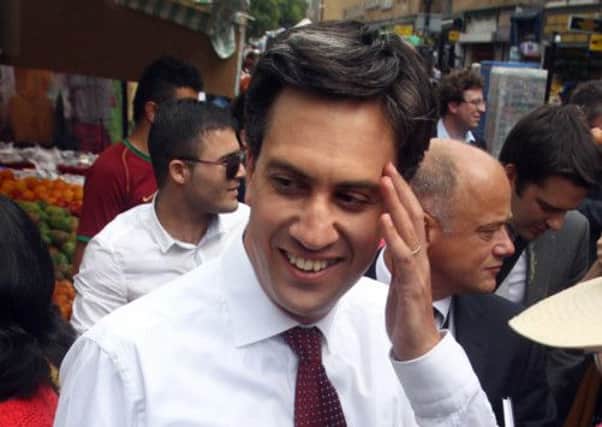 Labour leader Ed Miliband after he was pelted with eggs during a campaign visit in south London.  Picture: PA