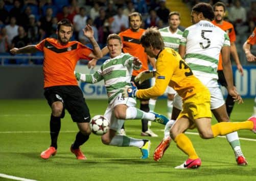 Virgil van Dijk in the Karagandy penalty box - his performance at the other end left much to be desired. Picture: SNS