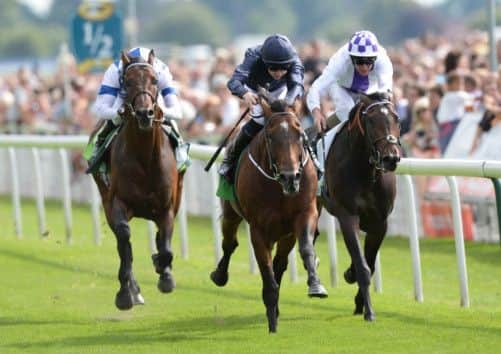 Declaration of War ridden by Joseph O'Brien beats Al Kazeem at York. Picture: PA