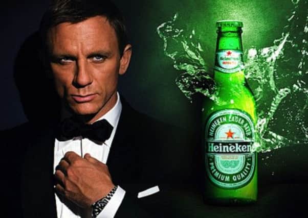 Daniel Craig as James Bond. Bond drank Heineken in last year's Skyfall, after a £28m deal was struck. Picture: Contributed