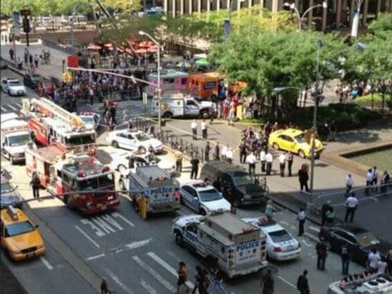 The scene near the Rockefeller Centre on Sixth Avenue. Picture: PA