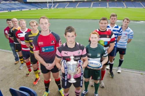 This year's RBS Premiership captains at Murrayfield. Picture: SNS