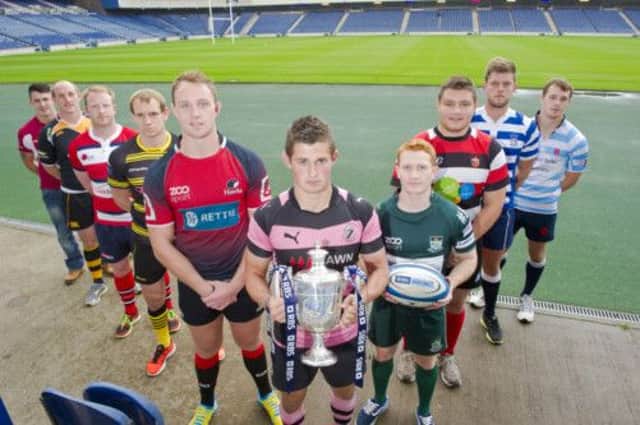 This year's RBS Premiership captains at Murrayfield. Picture: SNS